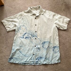 Silk sailfish embroidered camp shirt